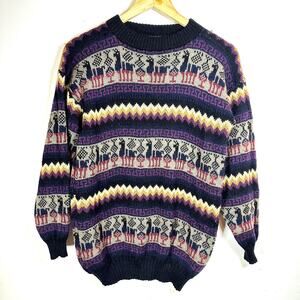 GAMBOA‎ Andean Alpaca Wool Sweater Mens size Small Warm Cozy Handmade
